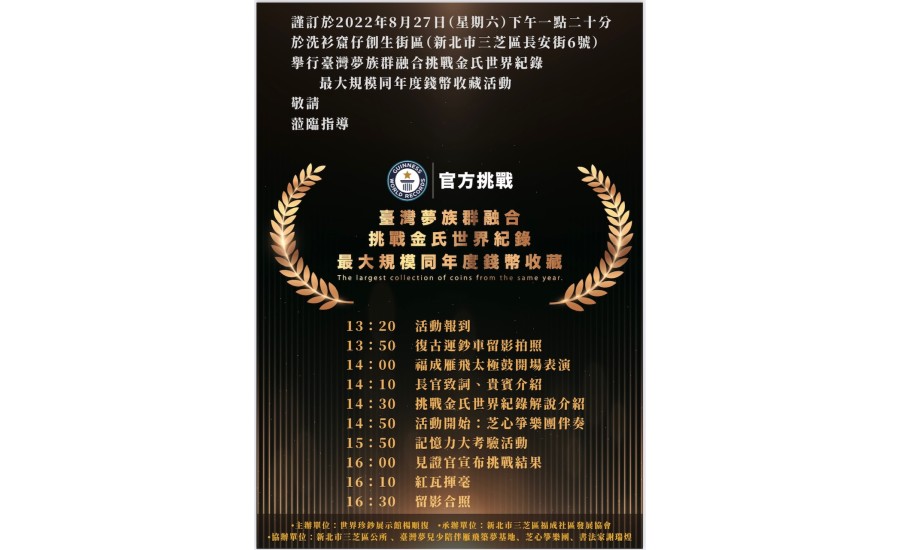 2022.8.27年最大規模同年度硬幣收藏（第一次挑戰）挑戰金氏世界紀錄